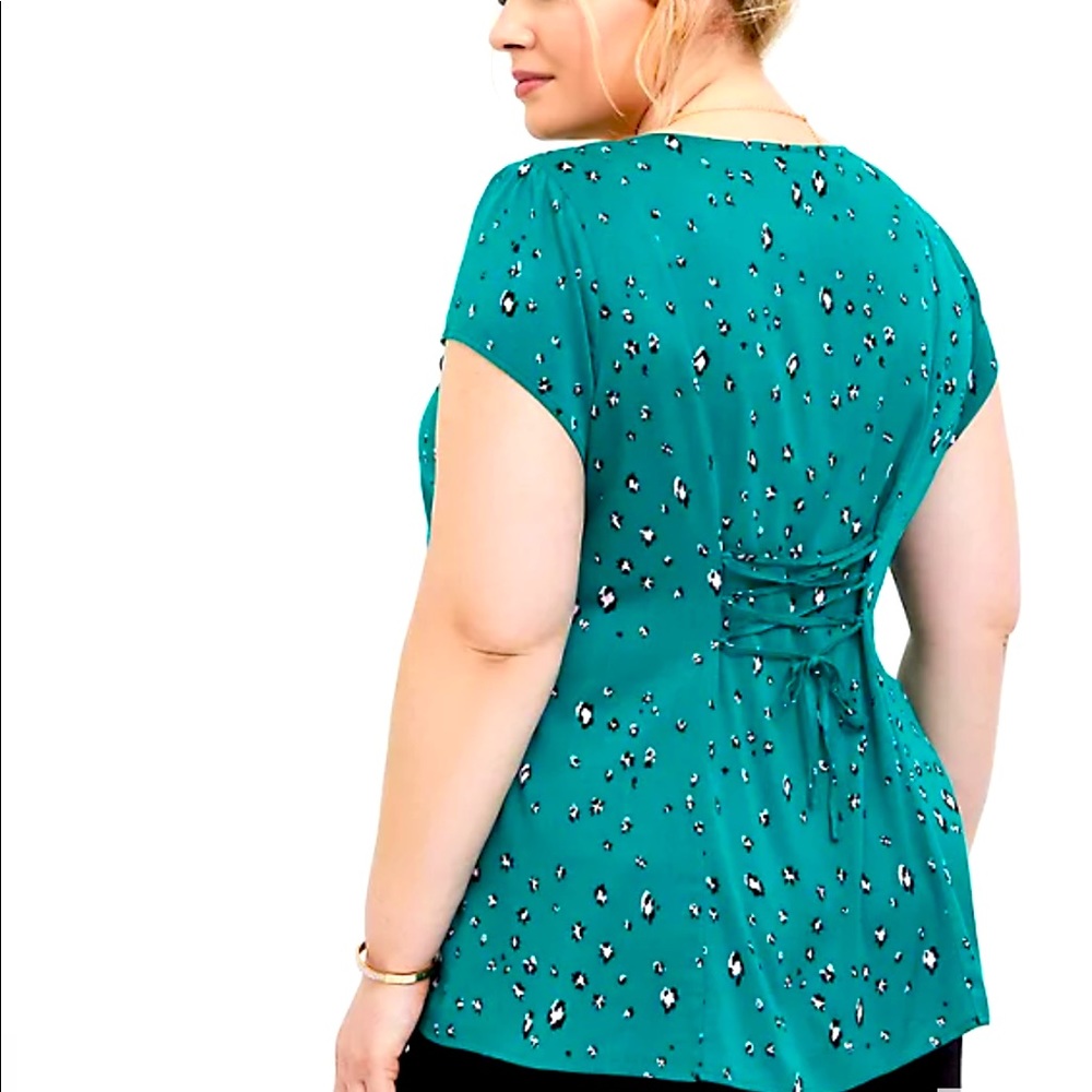 Emerald Green Short Sleeve - corset back
